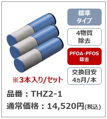 アルカリイオン水生成器用 浄水カートリッジ 3本入り THZ2-1